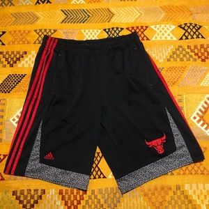 Adidas Chicago Bulls Black & Red Gym Shorts